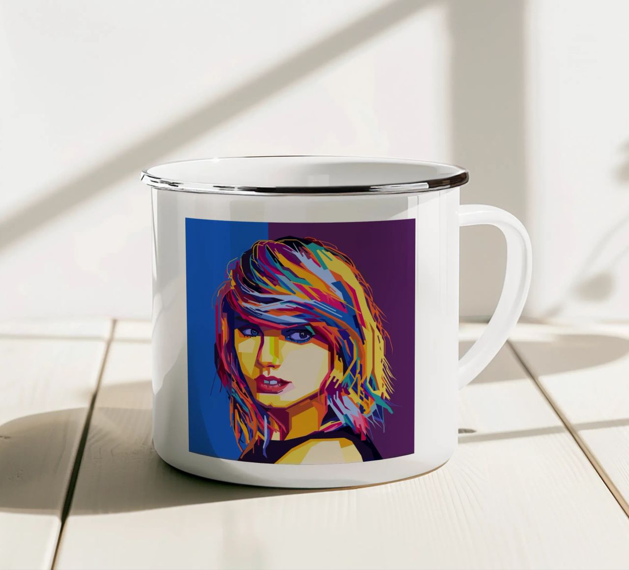 Taylor Swift Popart WPAP tazza in smalto da KP Artwork