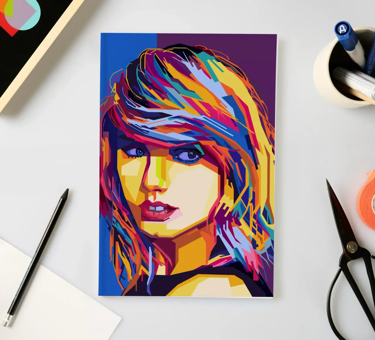 Taylor Swift Popart WPAP notitieboek van KP Artwork