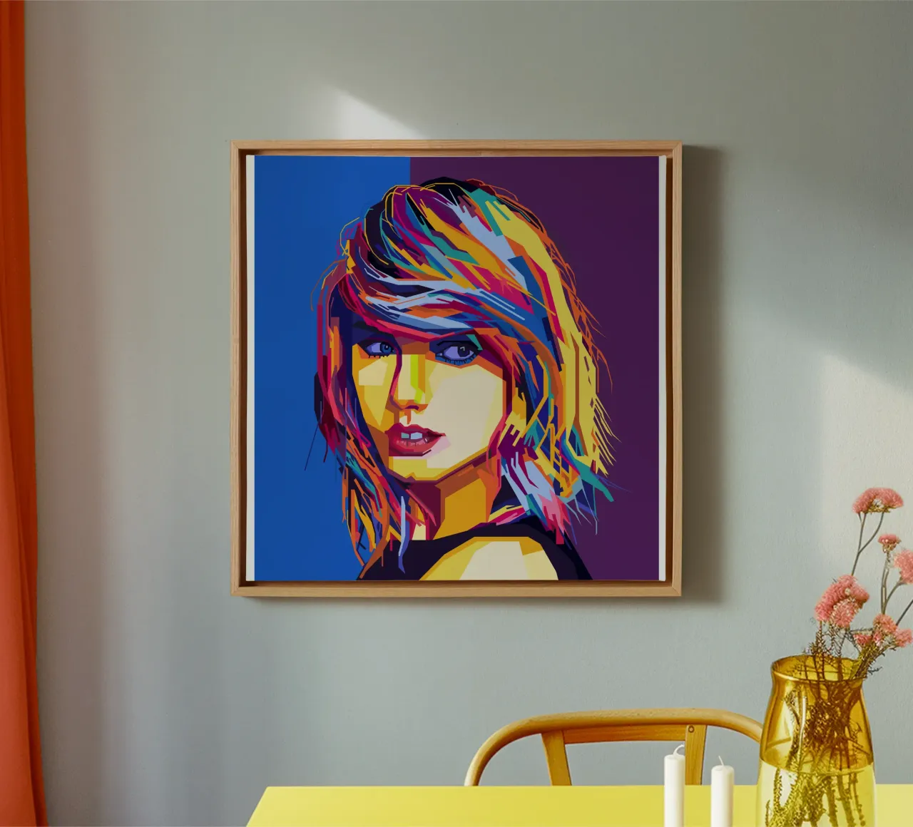 Taylor Swift Popart WPAP tela con Cornice a cassetta da KP Artwork