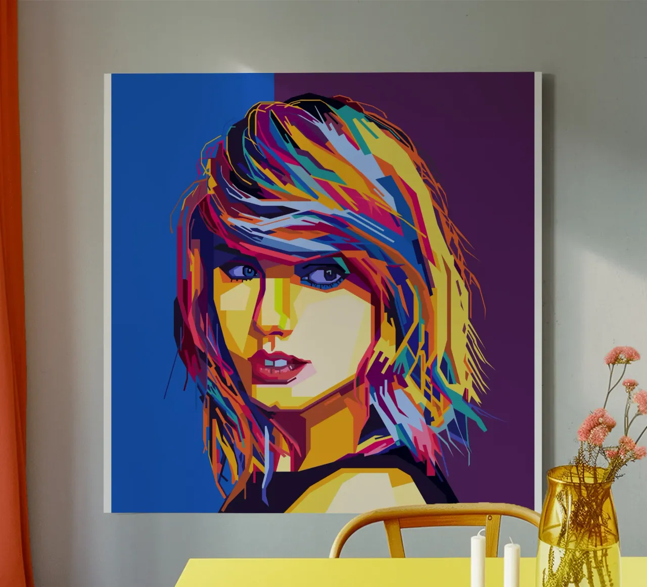 Taylor Swift Popart WPAP tela con Cornice a cassetta da KP Artwork