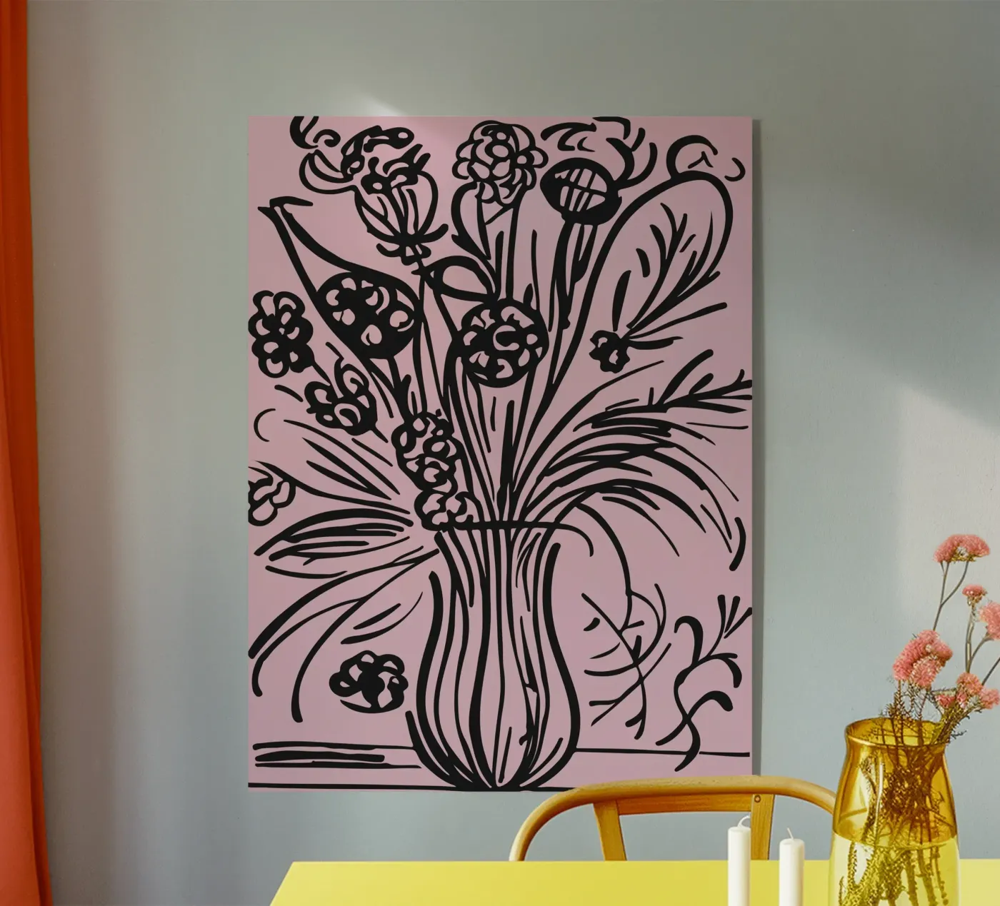 Flowers acryl van Artsy Bessy