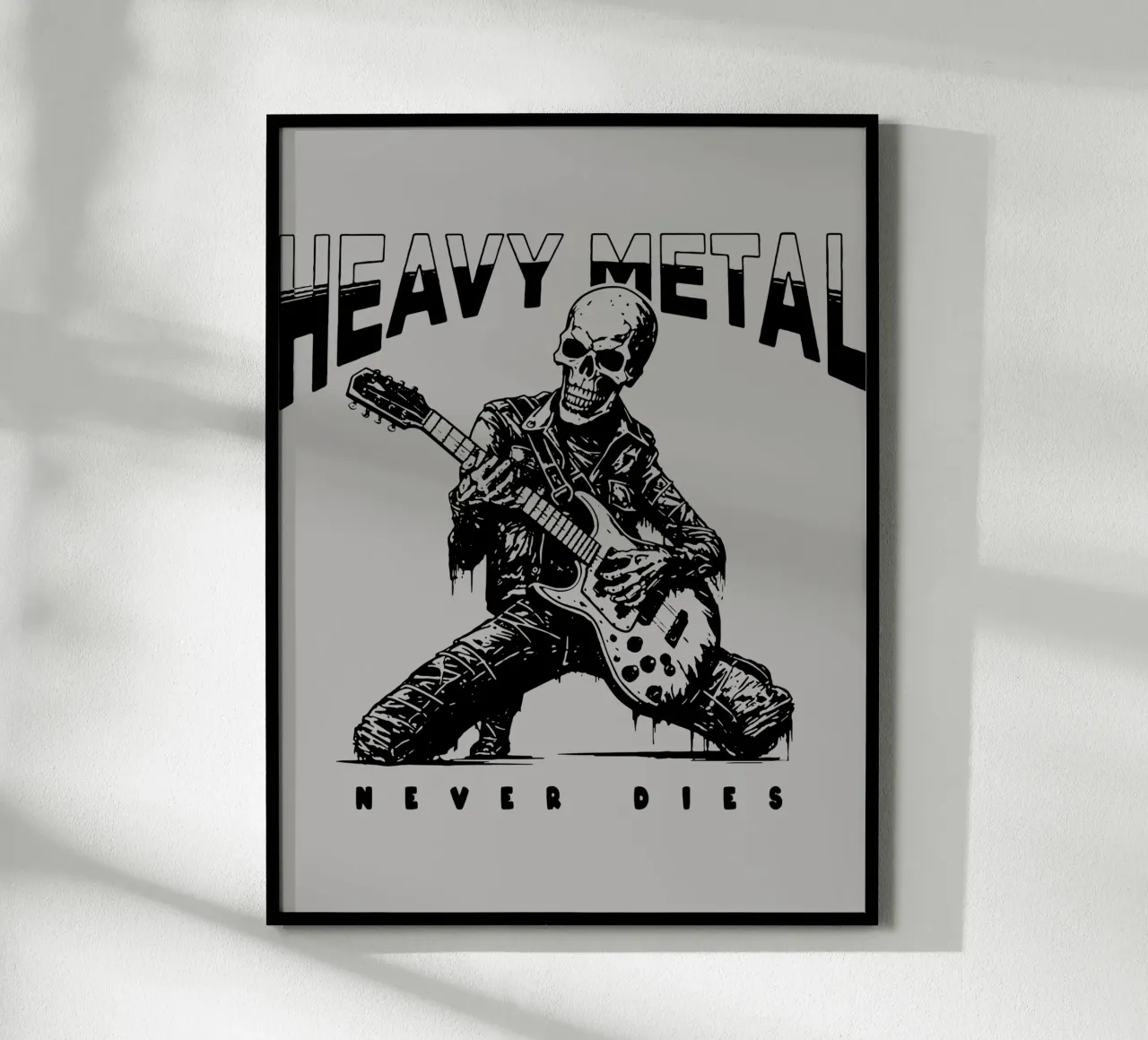 L'Heavy Metal non muore mai poster con telaio in legno da Gunawan Rb