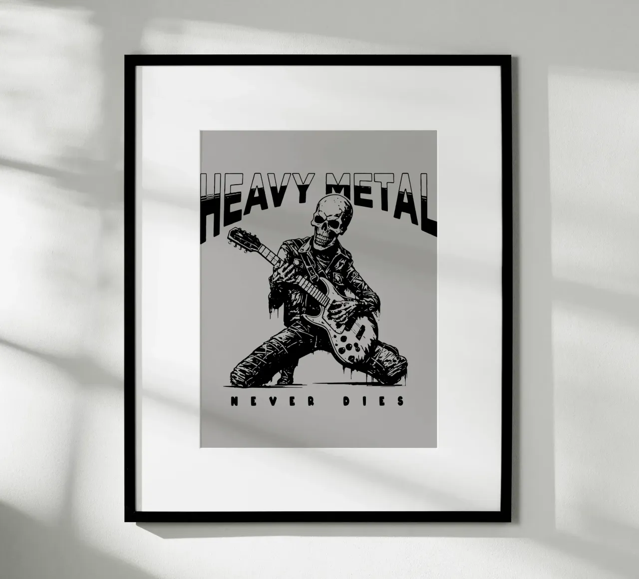 L'Heavy Metal non muore mai poster con telaio in legno da Gunawan Rb