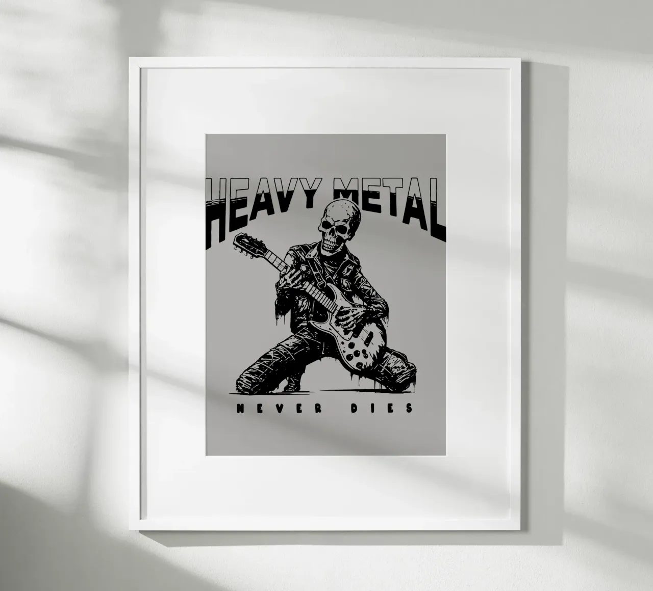 L'Heavy Metal non muore mai poster con telaio in legno da Gunawan Rb