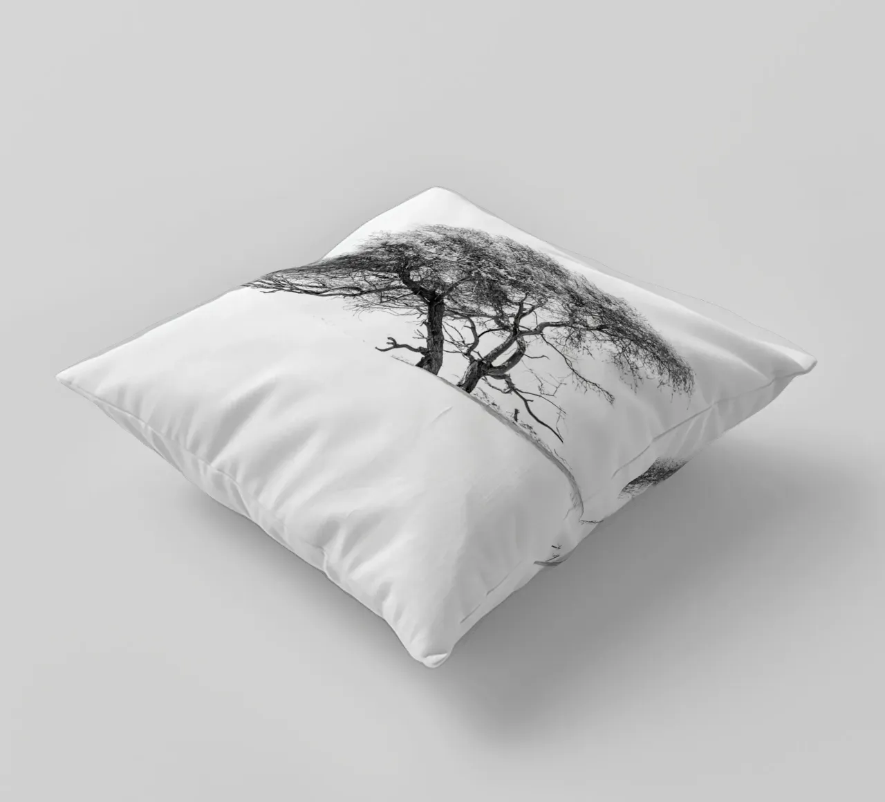 Lonely tree in the Sahara desert cuscino da photolovers