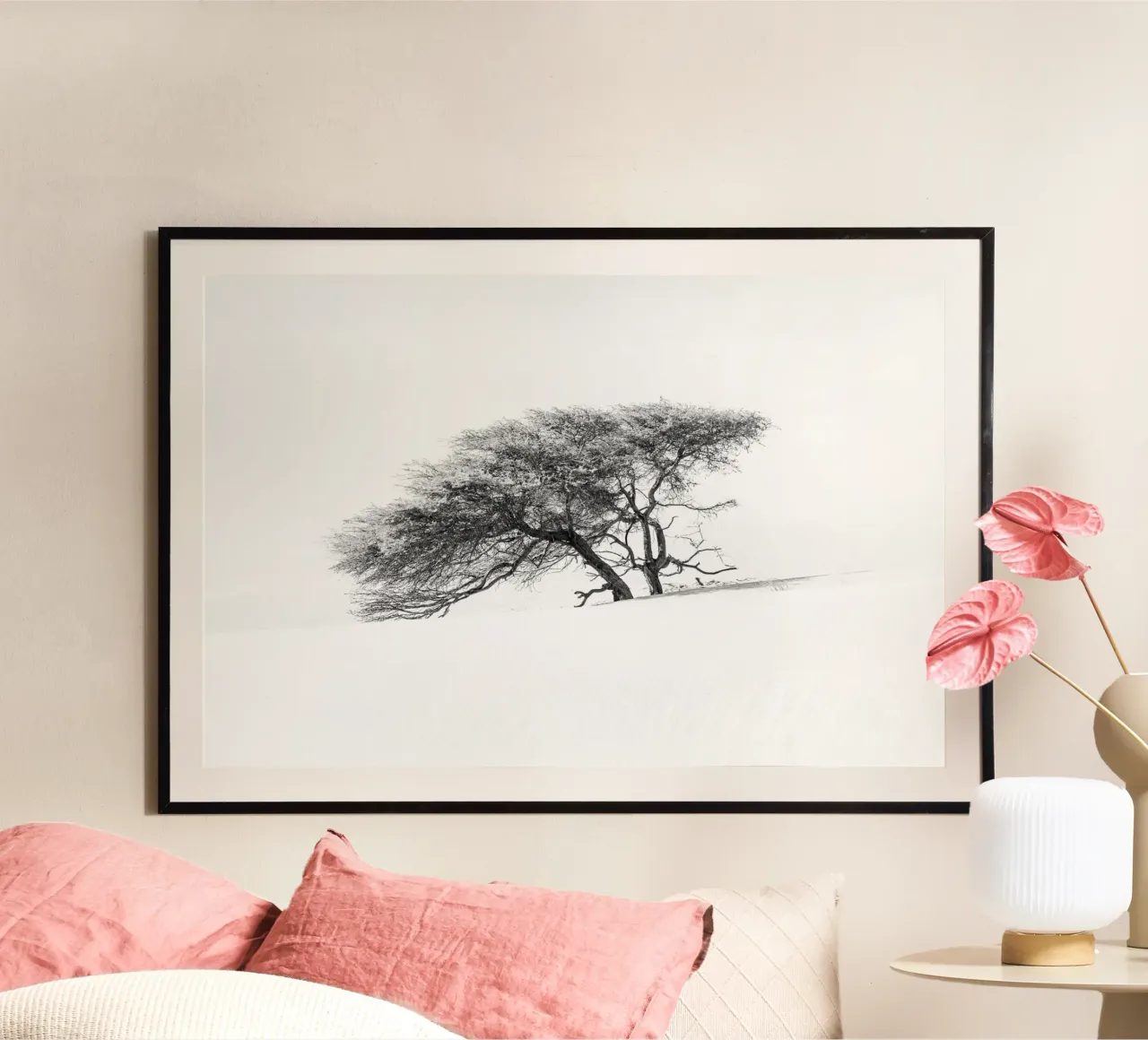 Lonely tree in the Sahara desert carta hahnemühle da photolovers