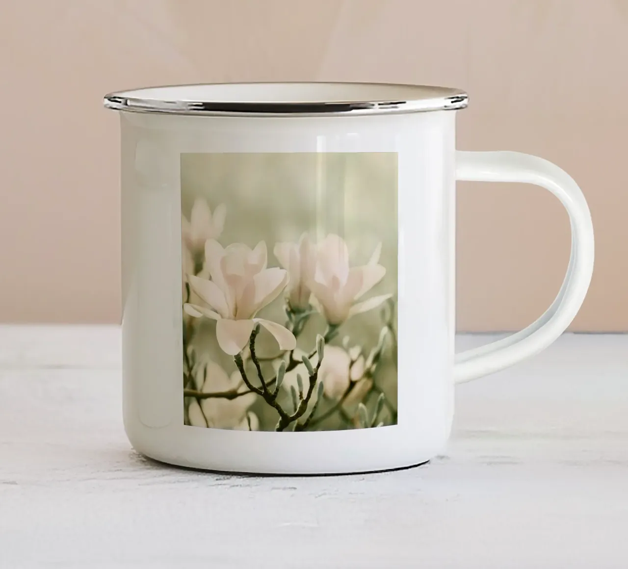 Magnolie tazza in smalto da Atteloi