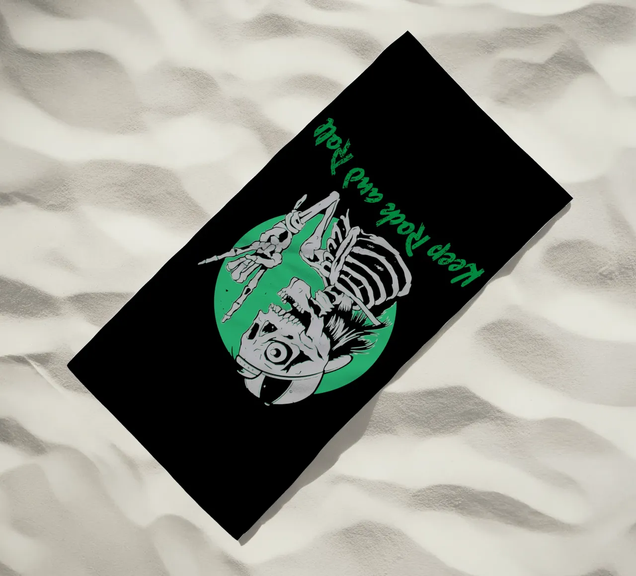 Keep Rock and Roll beach towel by Gunawan Rb