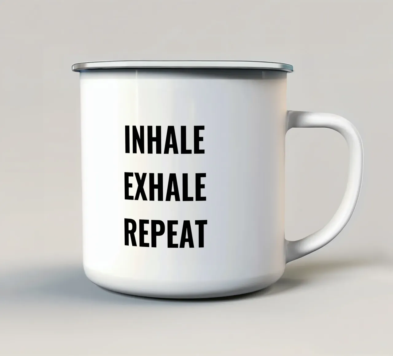 Inspirare Espirare Ripetere. relax tazza in smalto da RB-Quotes