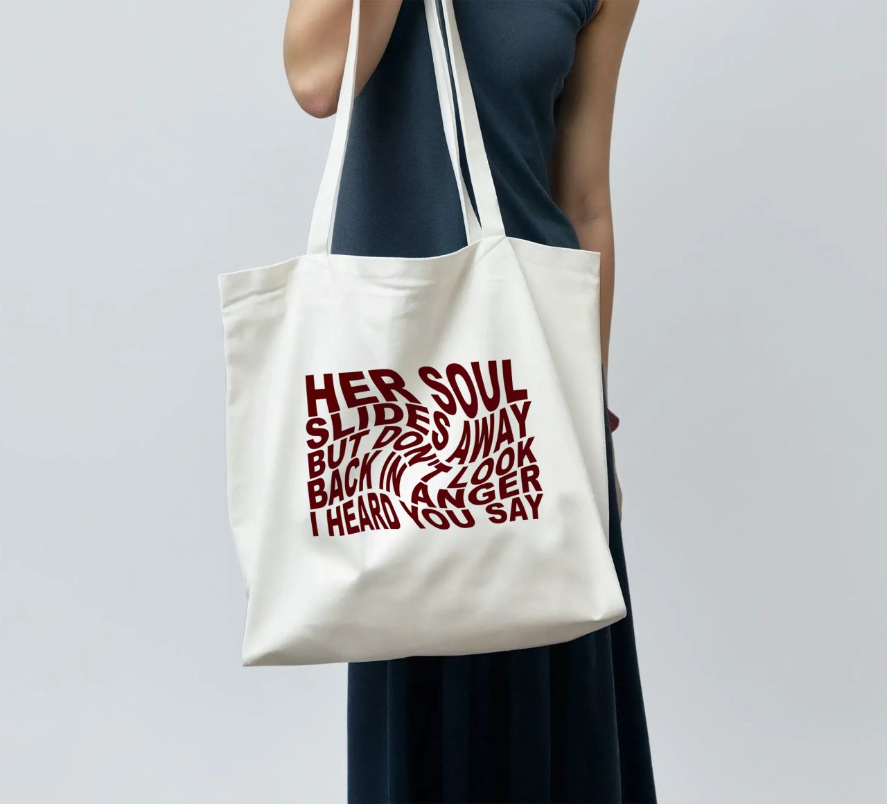 Non guardate indietro con rabbia borsa in juta da Gunawan Rb