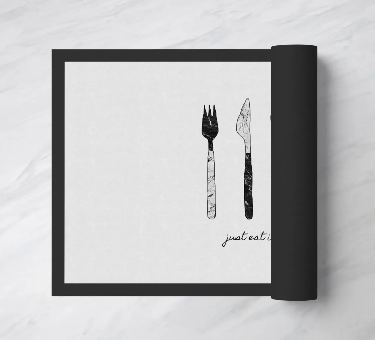 Mangiate e basta zerbino da Orara Studio