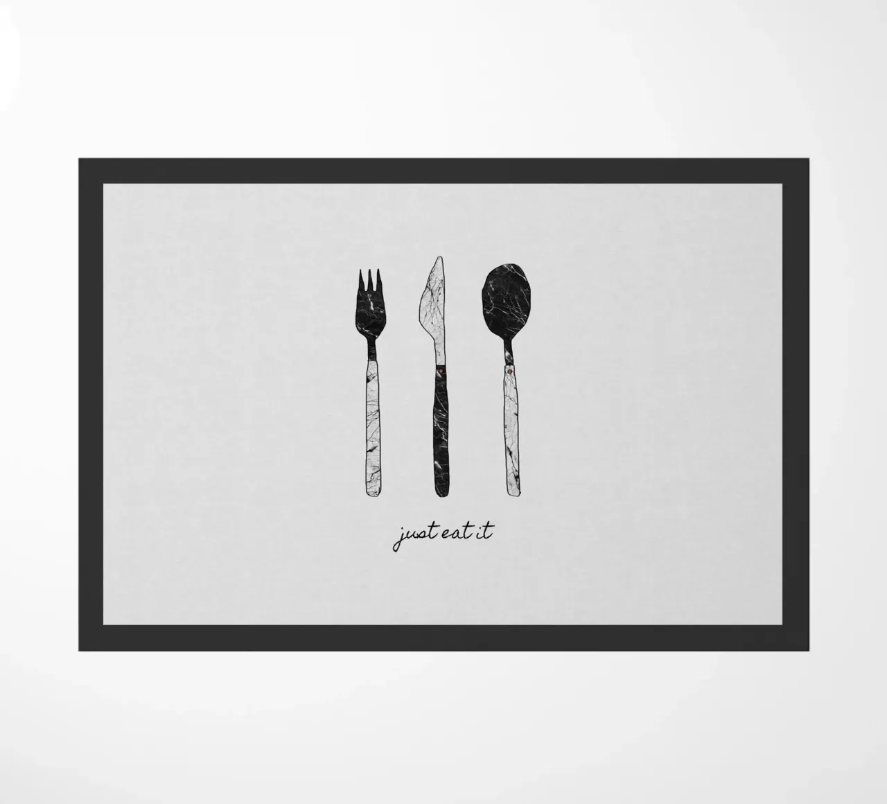 Mangiate e basta zerbino da Orara Studio