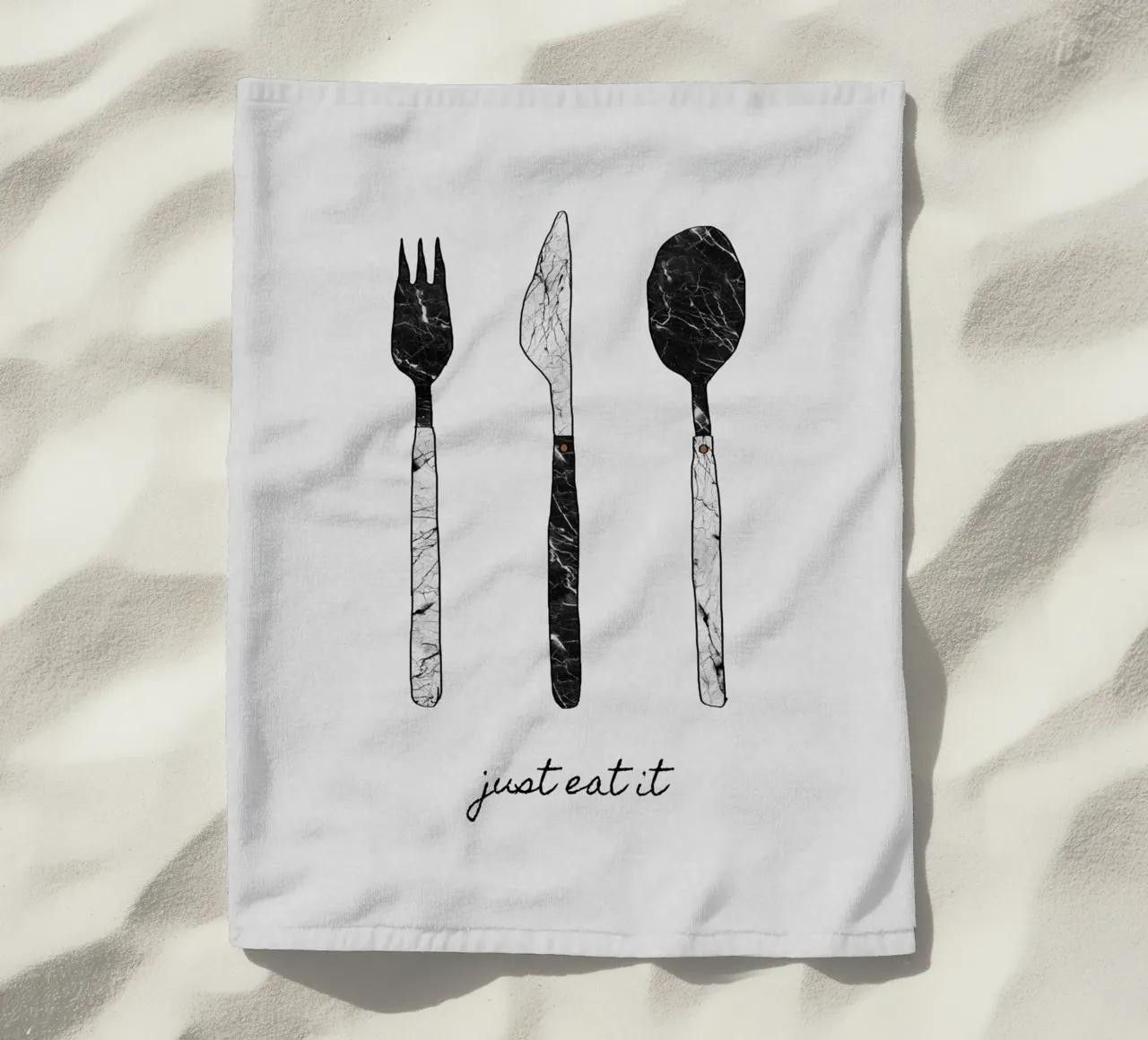 Mangiate e basta telo mare da Orara Studio