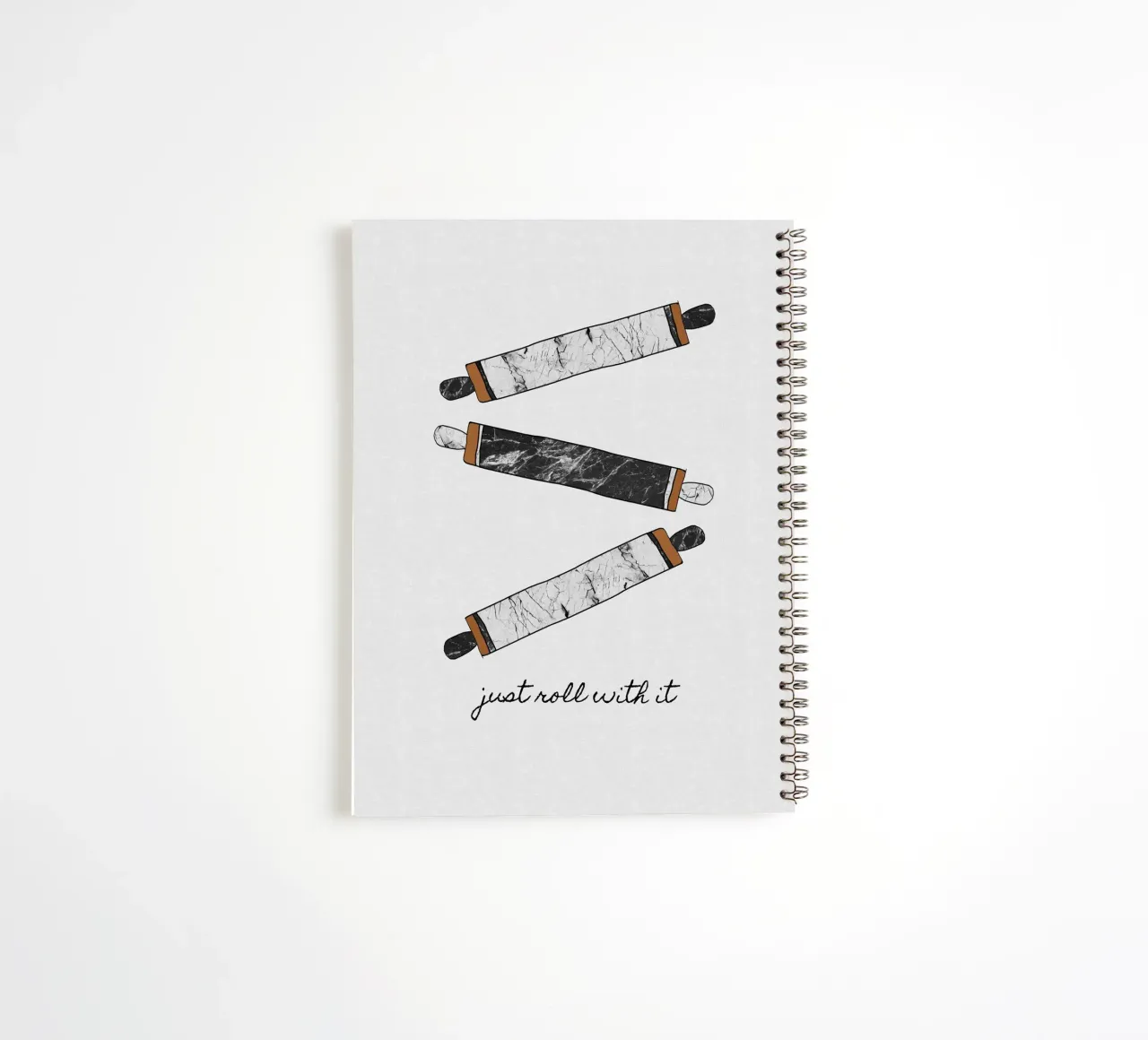 Just Roll With It spiral notebook by Orara Studio