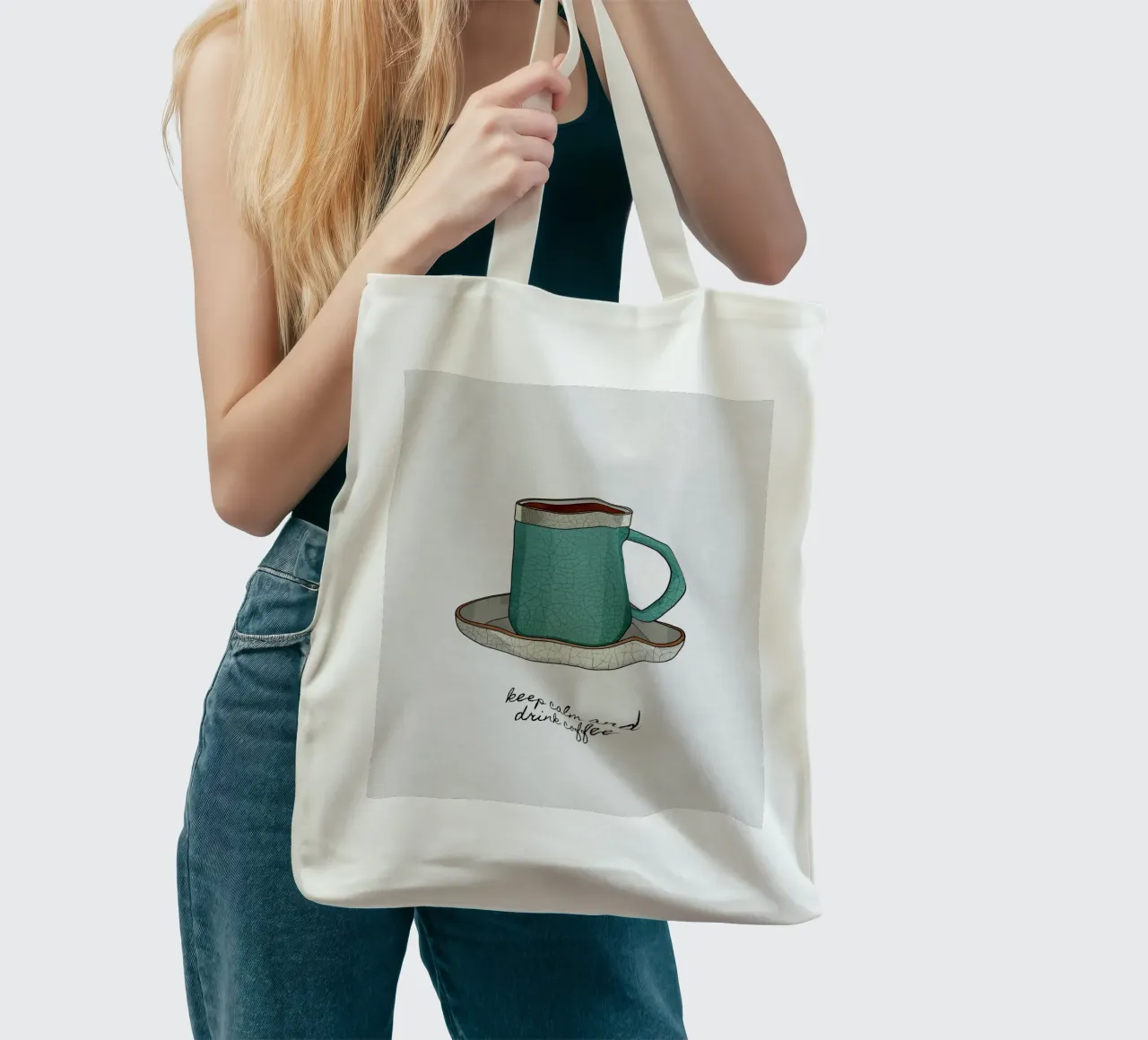 Mantenere la calma e bere caffè borsa in juta da Orara Studio