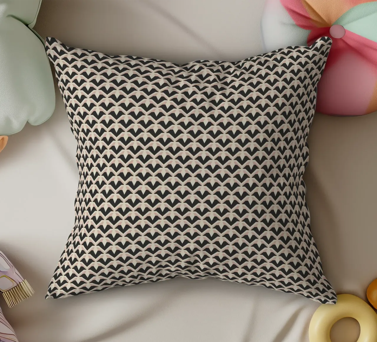 Geometric Pattern of Zigzag Arches decorative cushion by Life of Pie