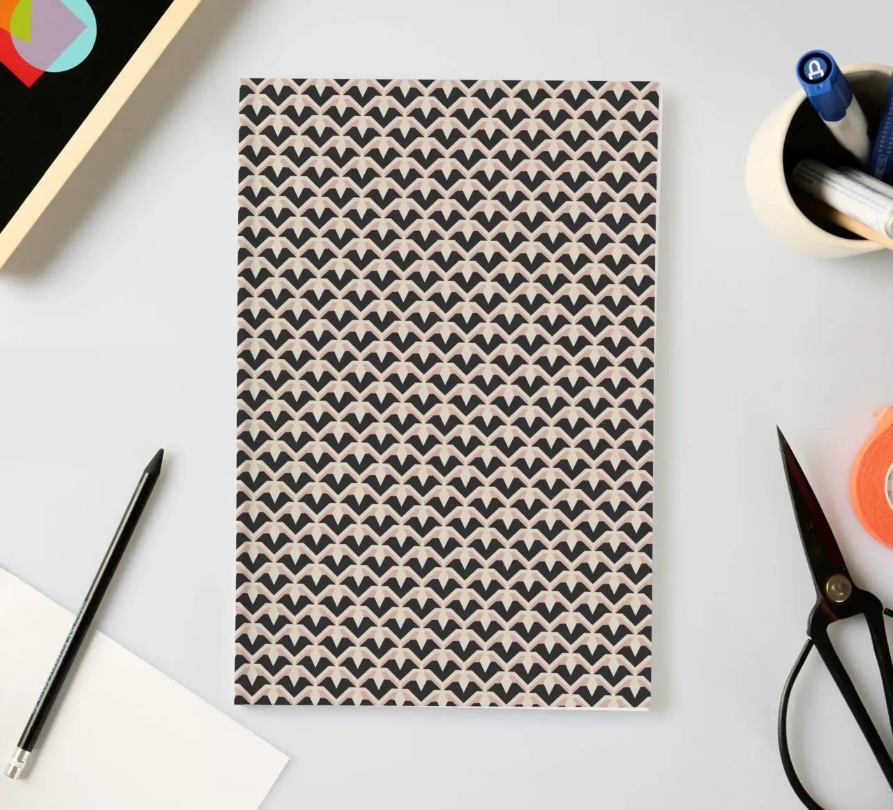 Geometric Pattern of Zigzag Arches notebook by Life of Pie