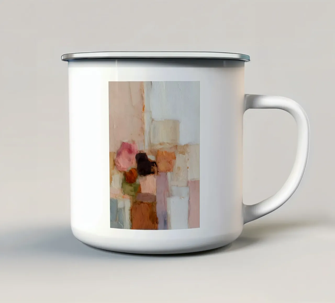 campi di colori vivaci, beige tazza in smalto da Carina Pop & Pastell