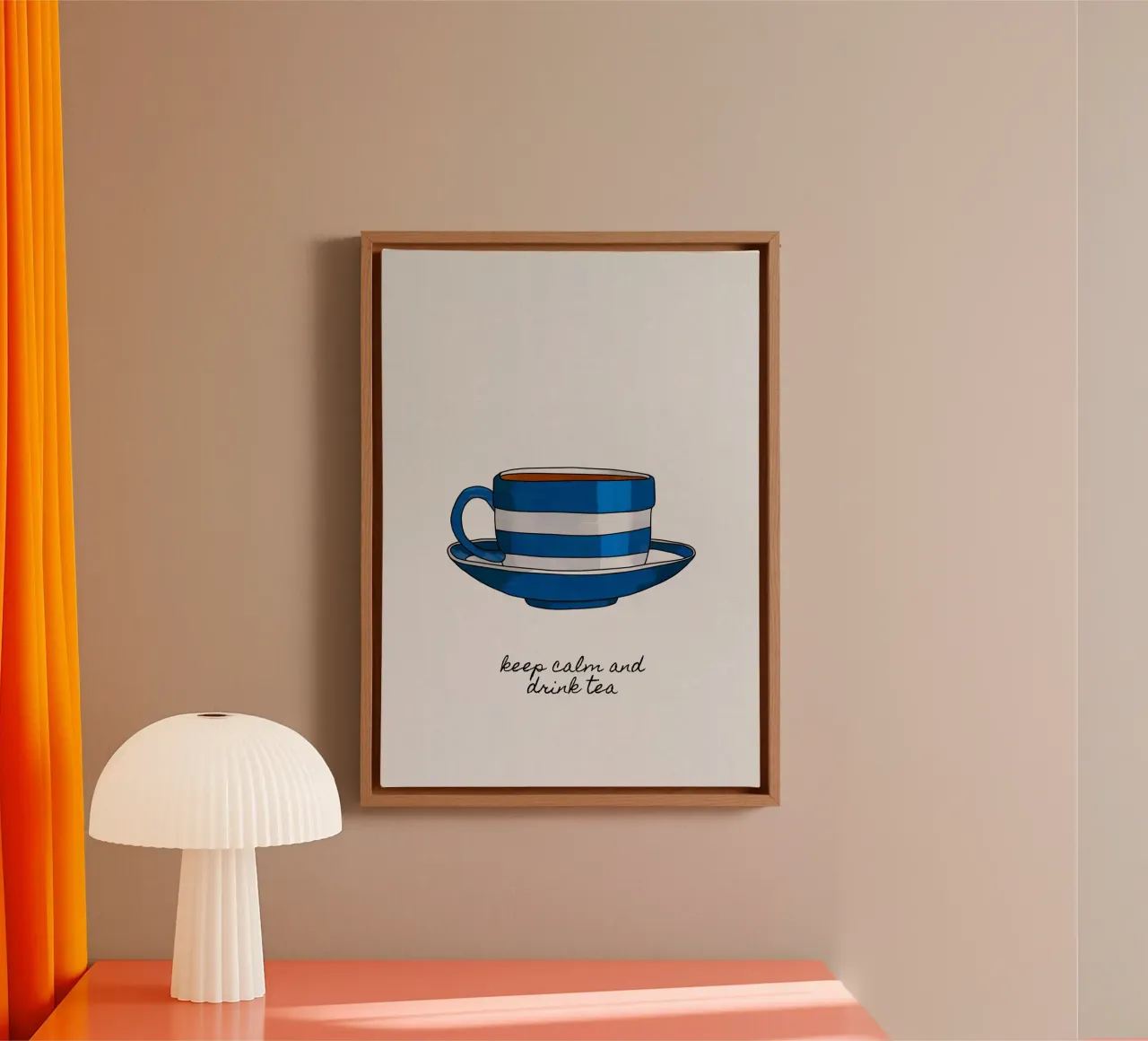 Blijf kalm en drink thee canvas met Baklijst van Orara Studio