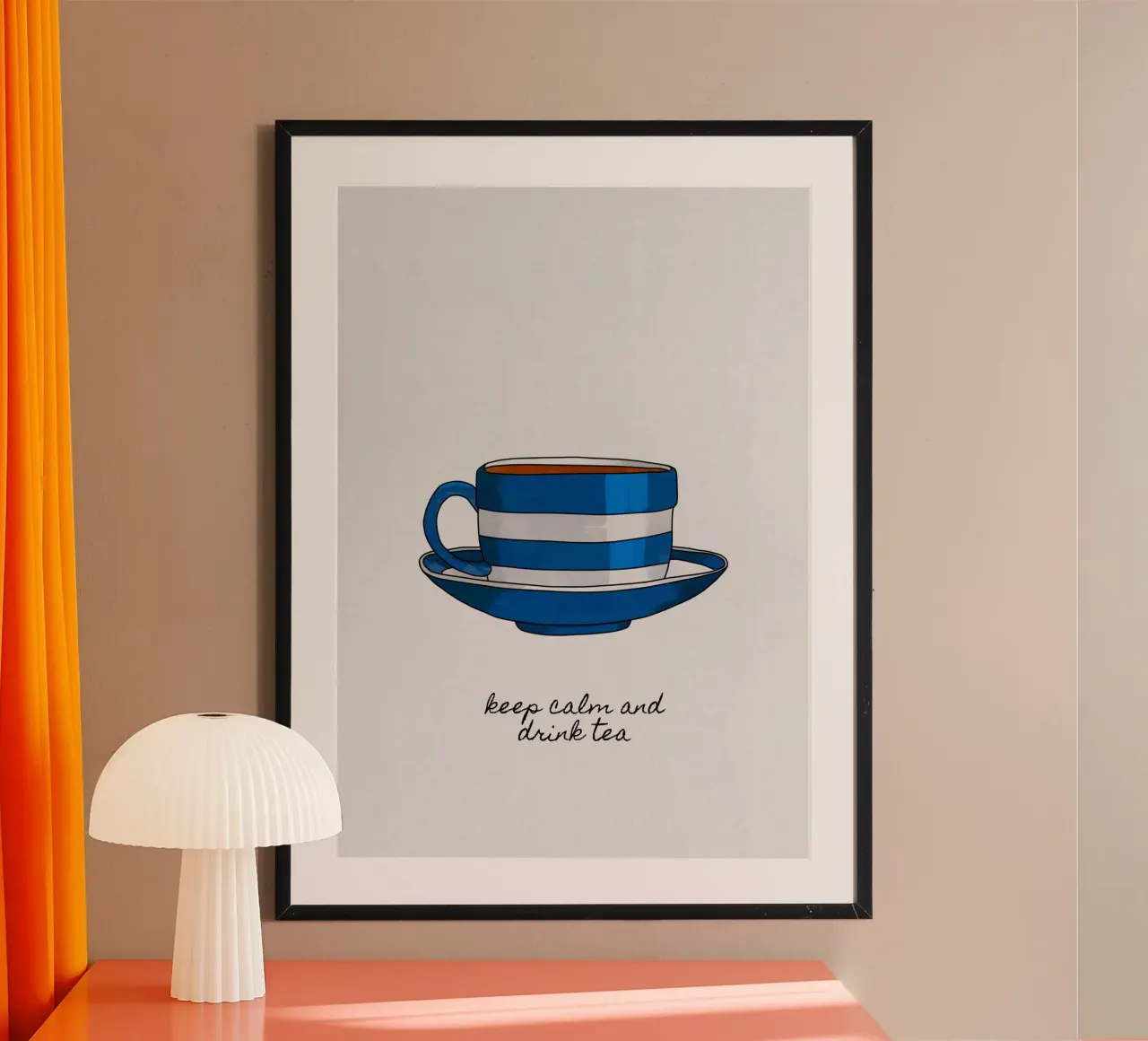 Blijf kalm en drink thee poster van Orara Studio