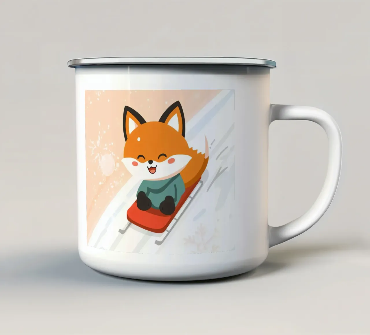 Il giro in slitta sulla neve di Voxy tazza in smalto da Voxy's Adventures