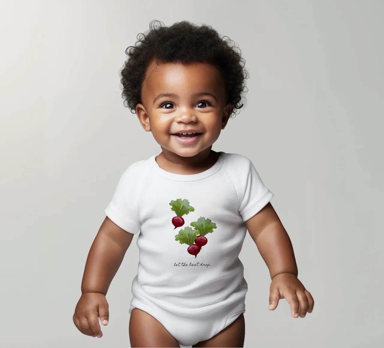 Let The Beet Drop babyrompertje korte mouwen van Orara Studio