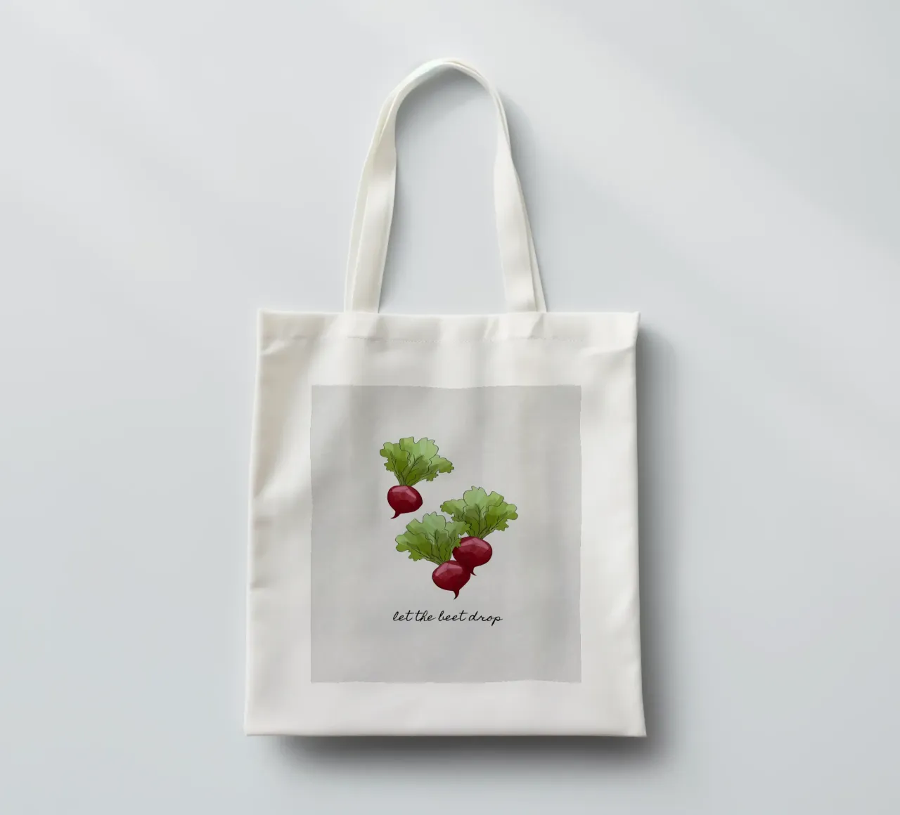 Let The Beet Drop jute draagtas van Orara Studio