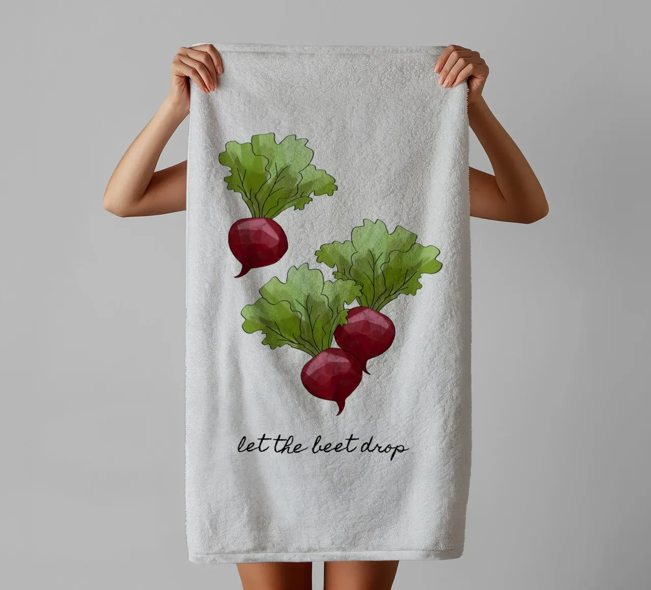 Let The Beet Drop badhanddoek van Orara Studio