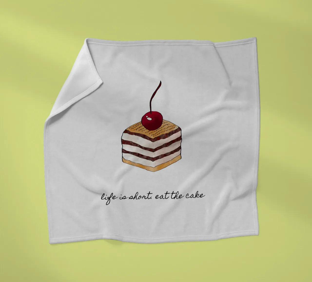 Life Is Short Eat The Cake fleece blanket by Orara Studio