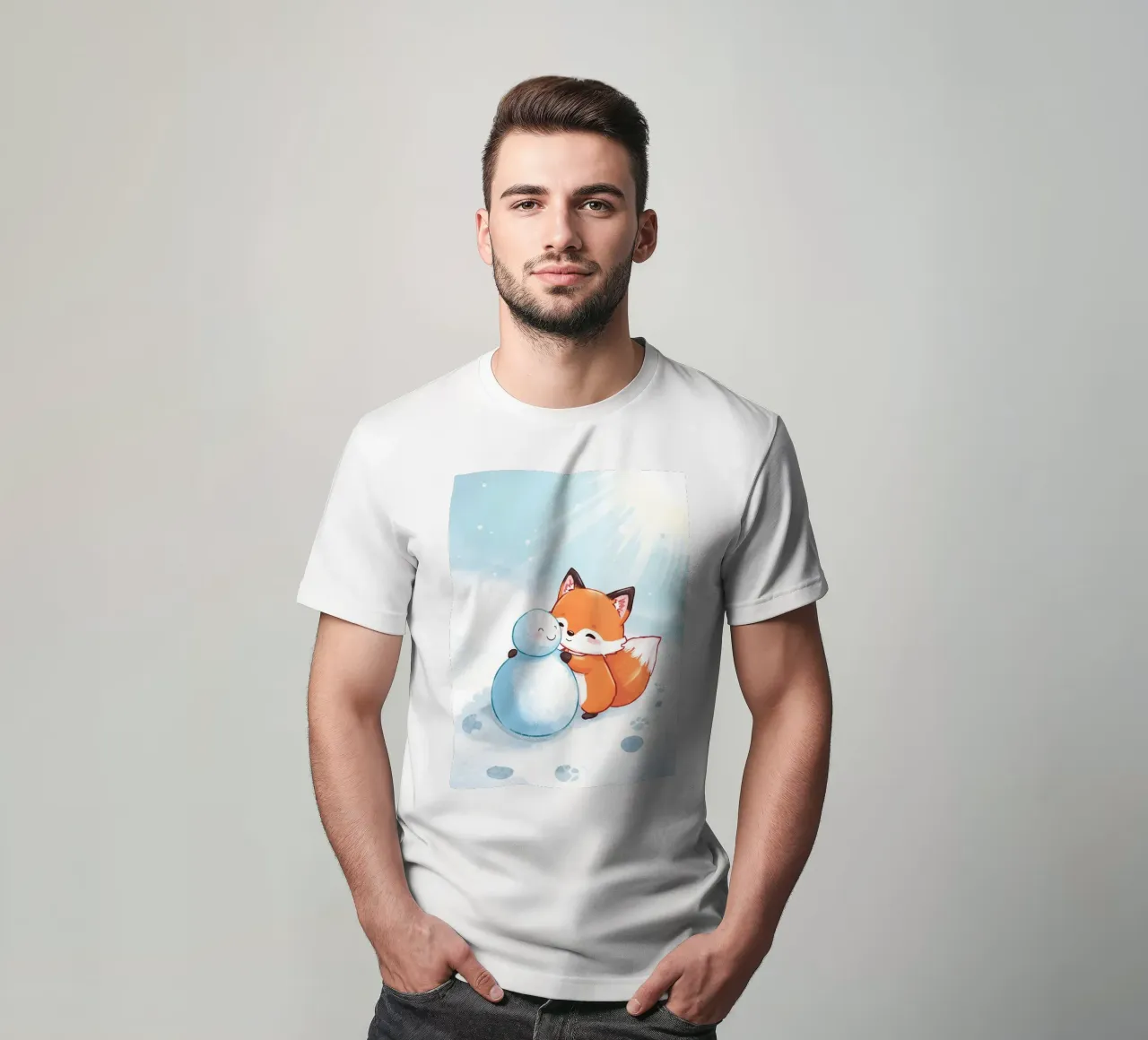 Warm Hugs in the Snow t-shirt by Voxy's Adventures