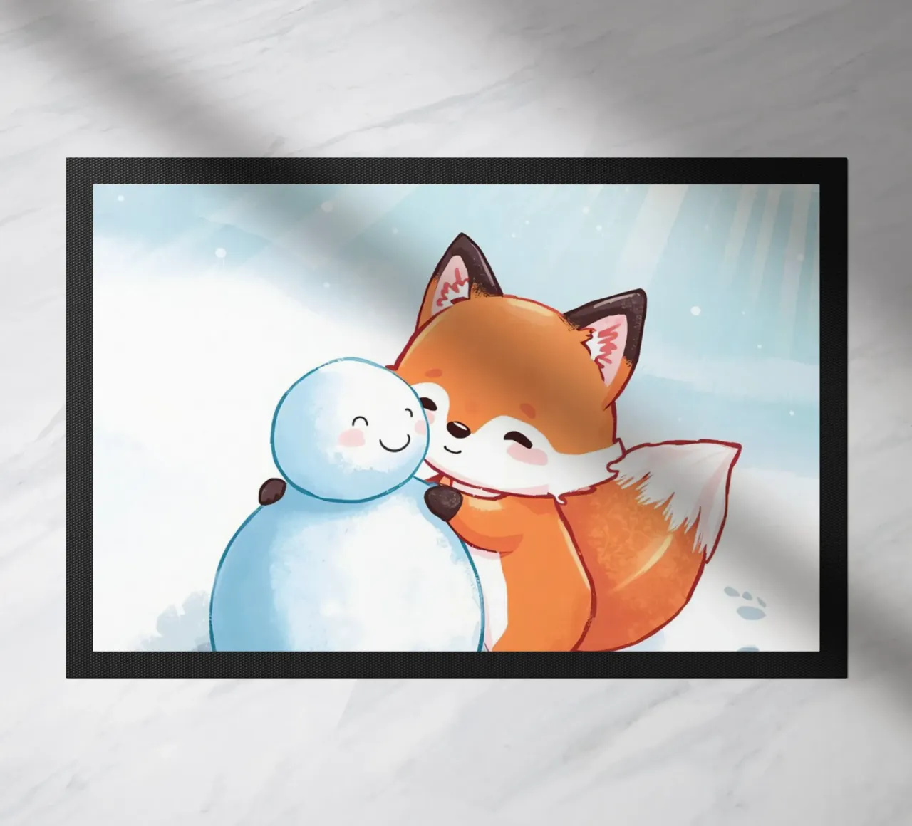 Warm Hugs in the Snow doormat by Voxy's Adventures