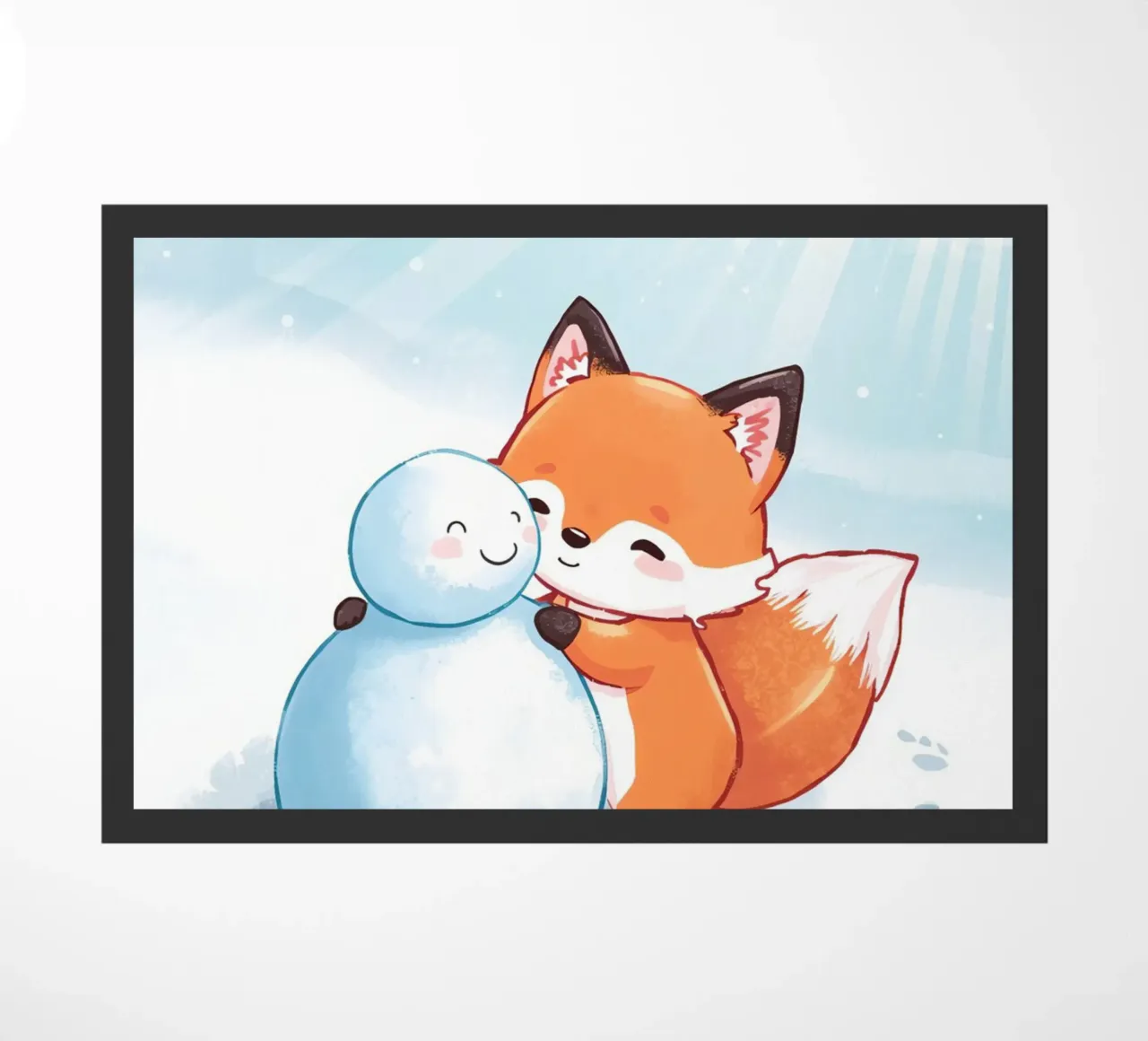 Warm Hugs in the Snow doormat by Voxy's Adventures
