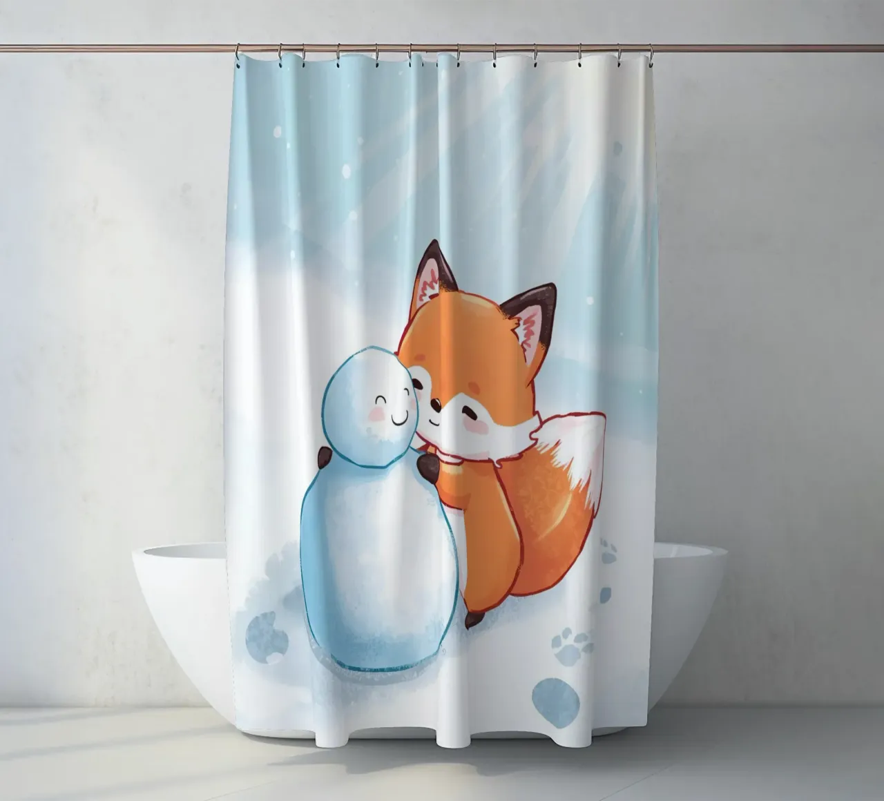 Abbracci caldi nella neve tenda da doccia da Voxy's Adventures