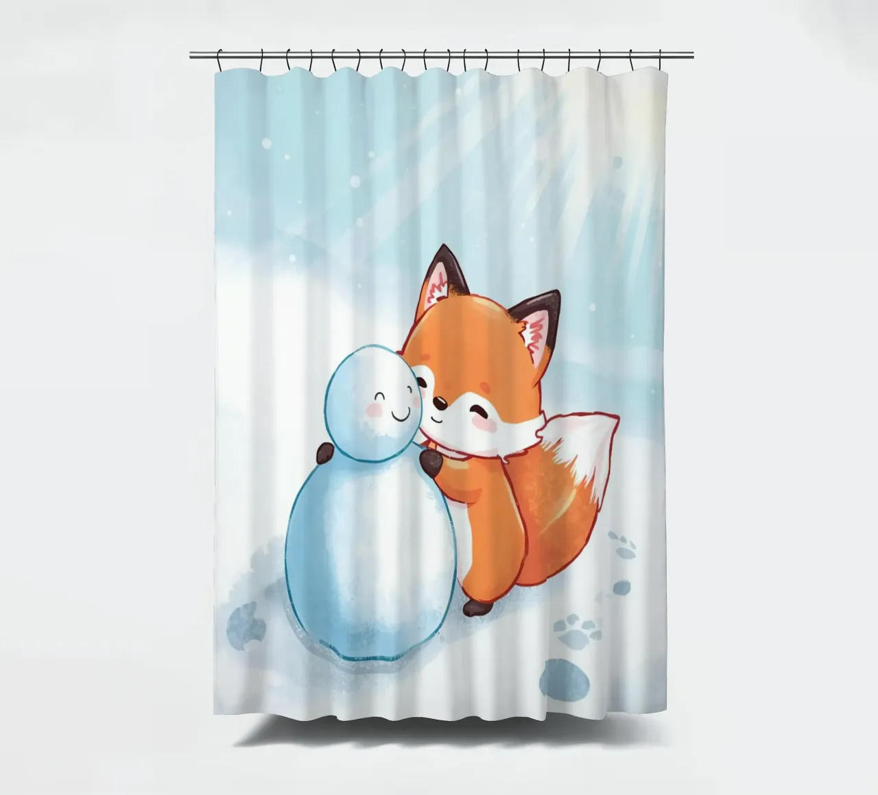 Abbracci caldi nella neve tenda da doccia da Voxy's Adventures