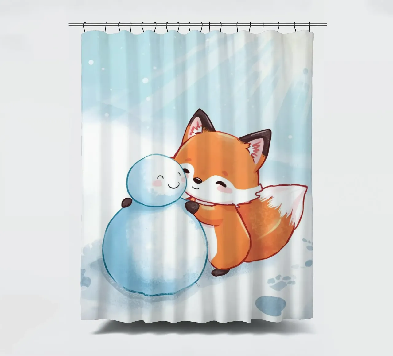 Abbracci caldi nella neve tenda da doccia da Voxy's Adventures