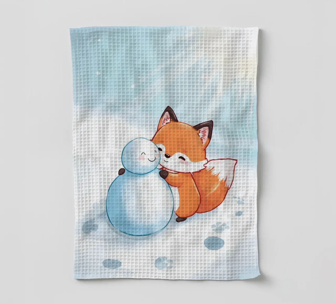 Abbracci caldi nella neve canovaccio da cucina da Voxy's Adventures