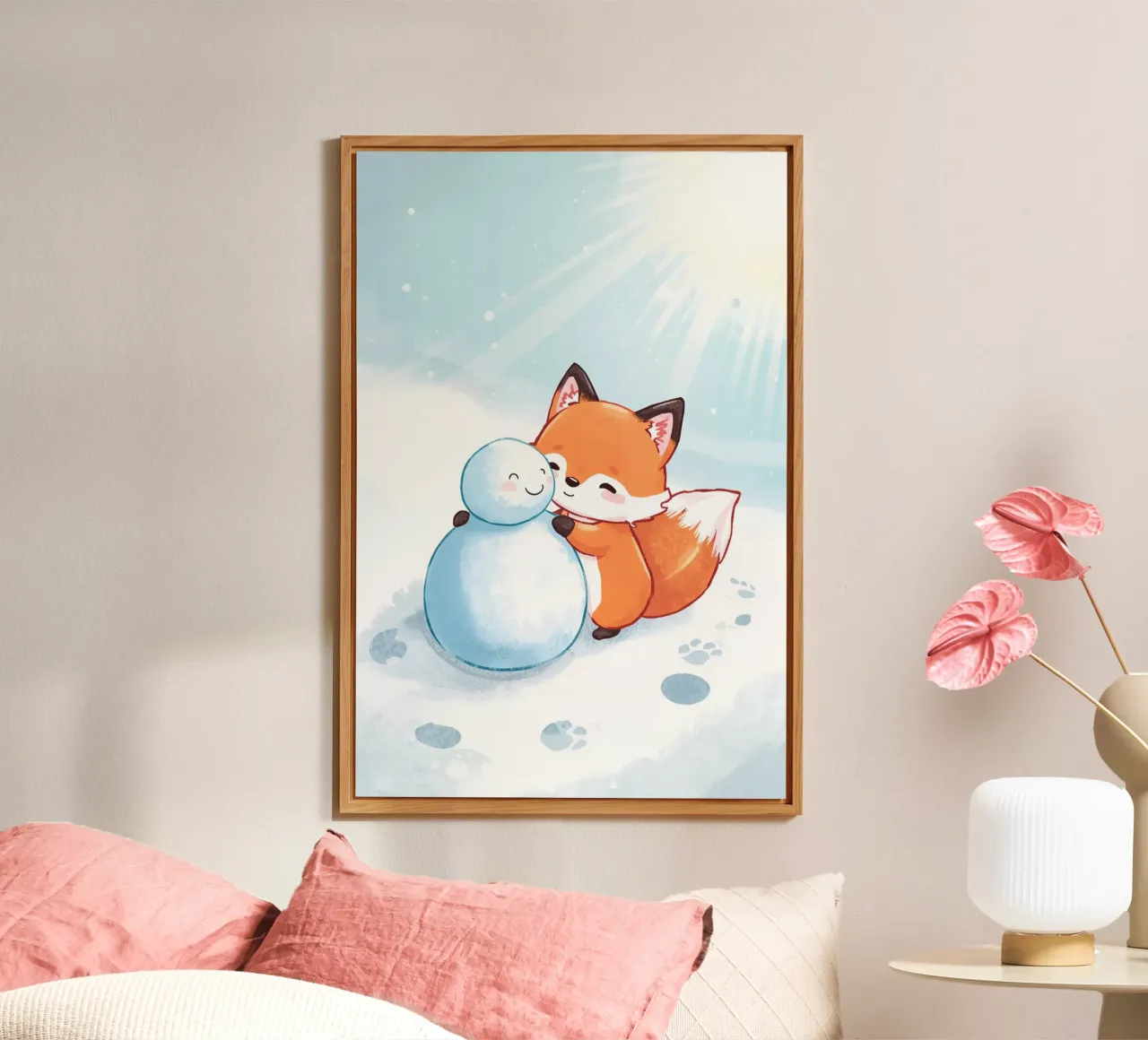 Abbracci caldi nella neve alluminio dibond da Voxy's Adventures