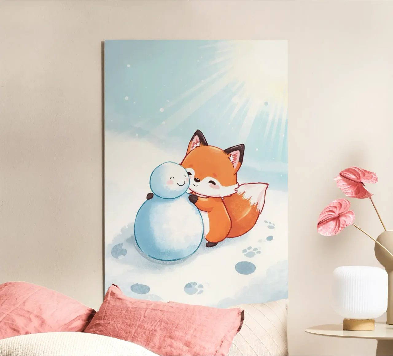 Abbracci caldi nella neve alluminio dibond da Voxy's Adventures