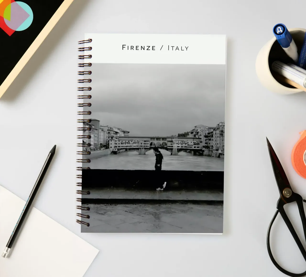 Firenze B&W spiral notebook by In Full Color