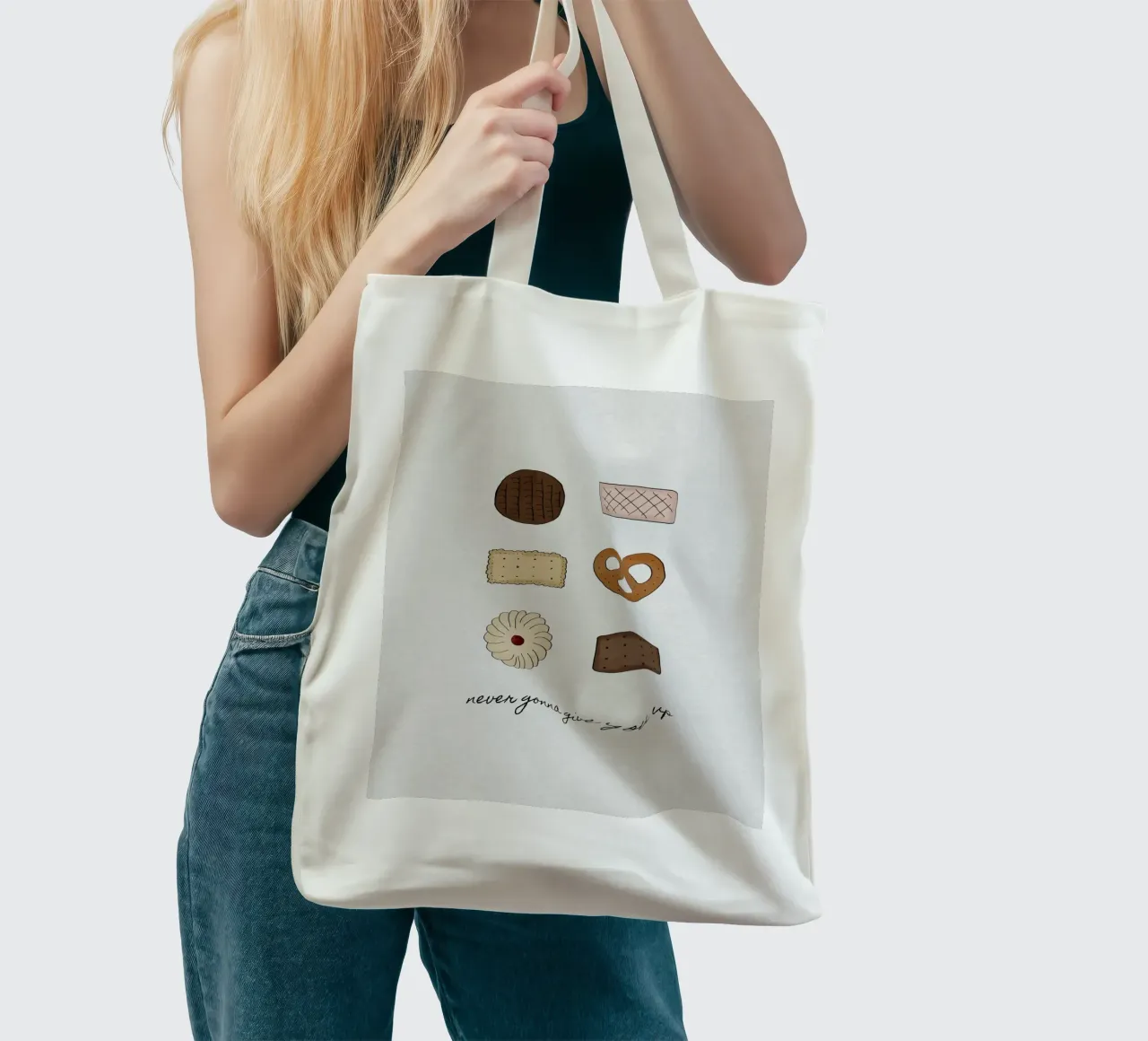 Non ti abbandonerò mai borsa in juta da Orara Studio