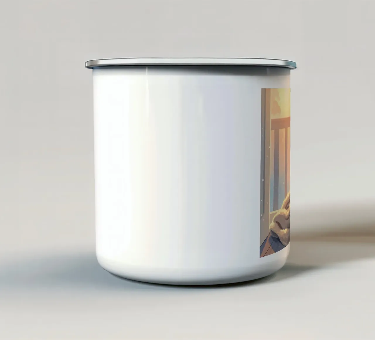 Mattina fresca e accogliente tazza in smalto da Voxy's Adventures