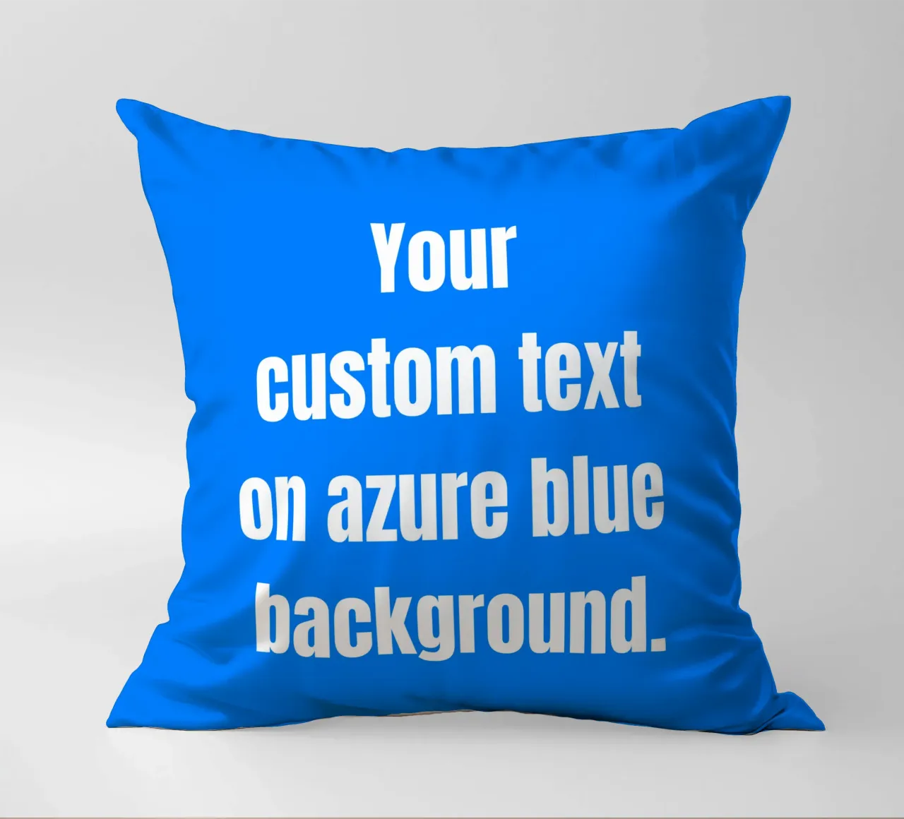 Custom text on azure blue background cuscino da RB-Quotes