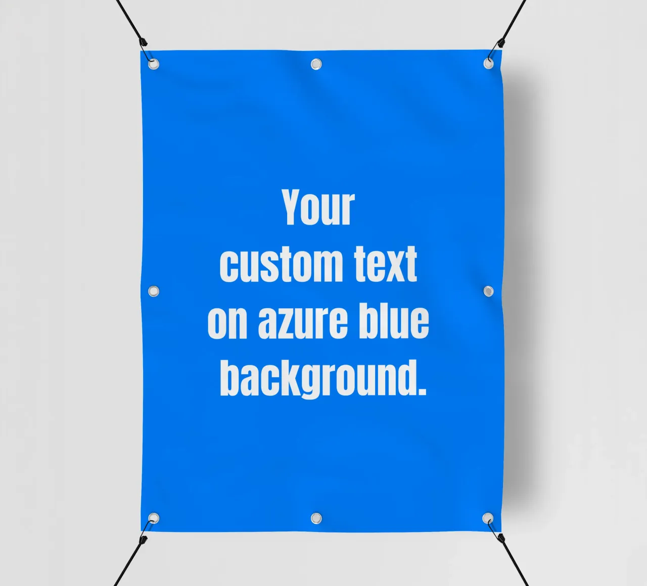 Custom text on azure blue background telo in pvc da RB-Quotes