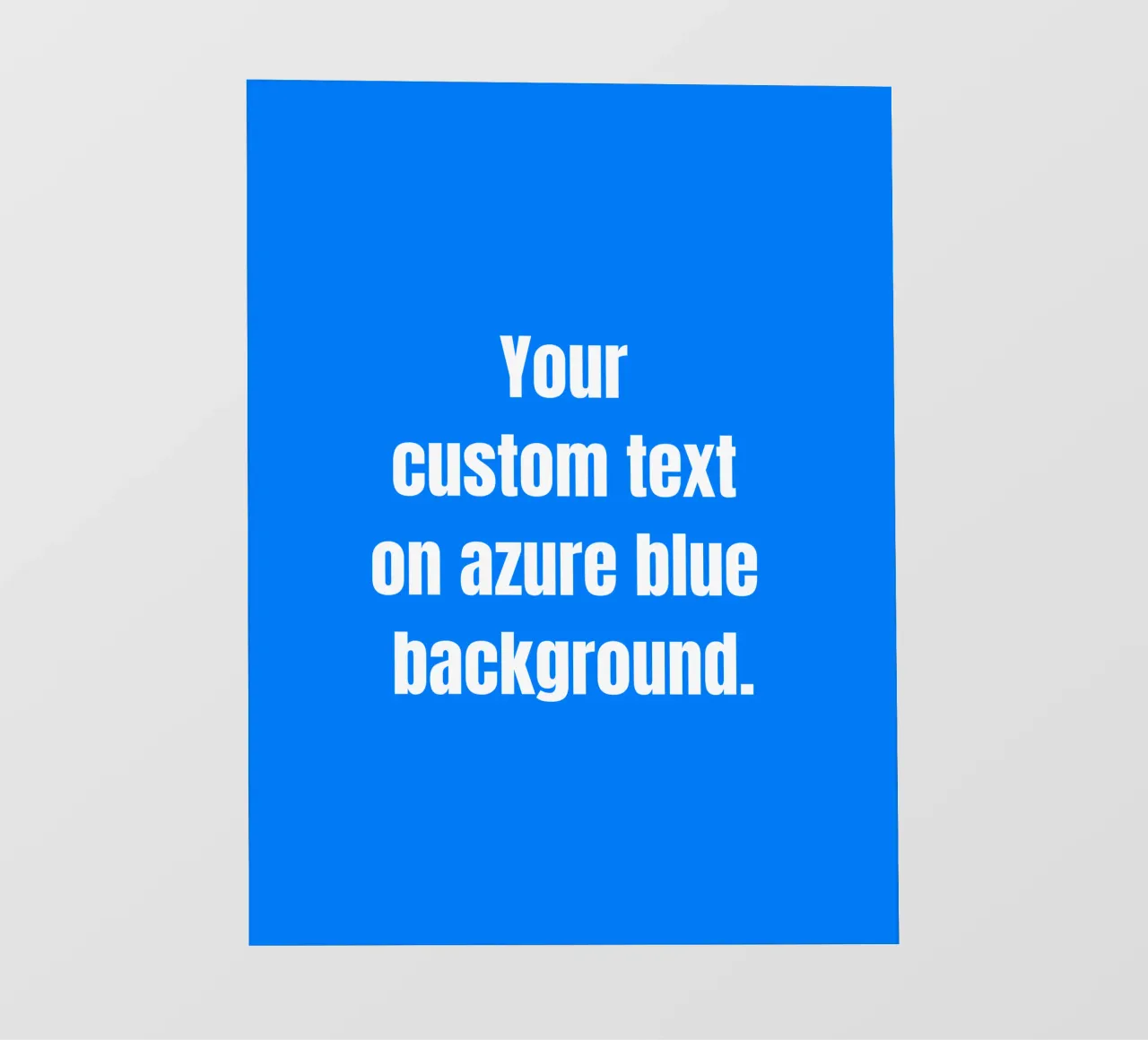 Custom text on azure blue background telo in pvc da RB-Quotes