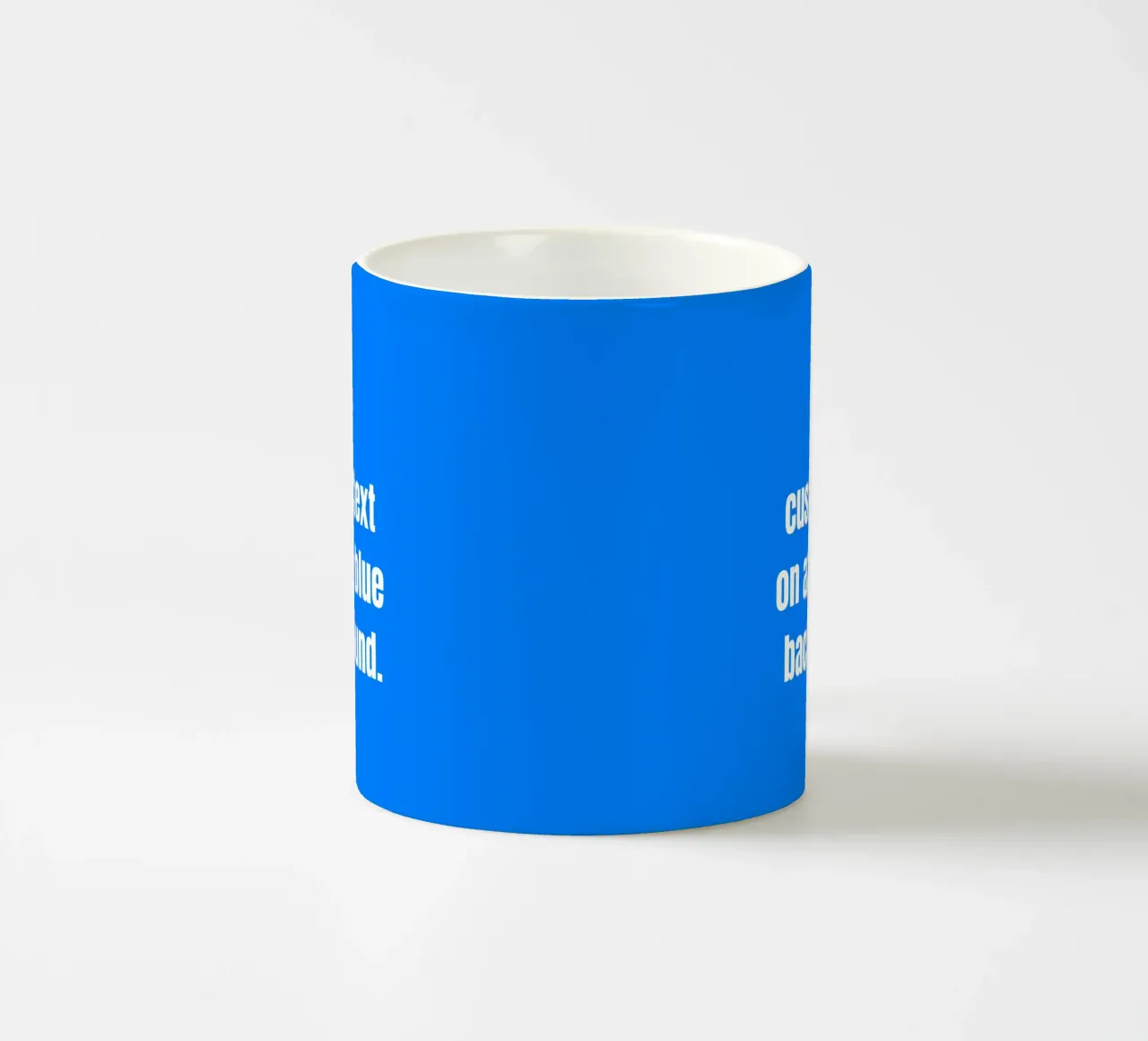 Custom text on azure blue background tazza in ceramica da RB-Quotes