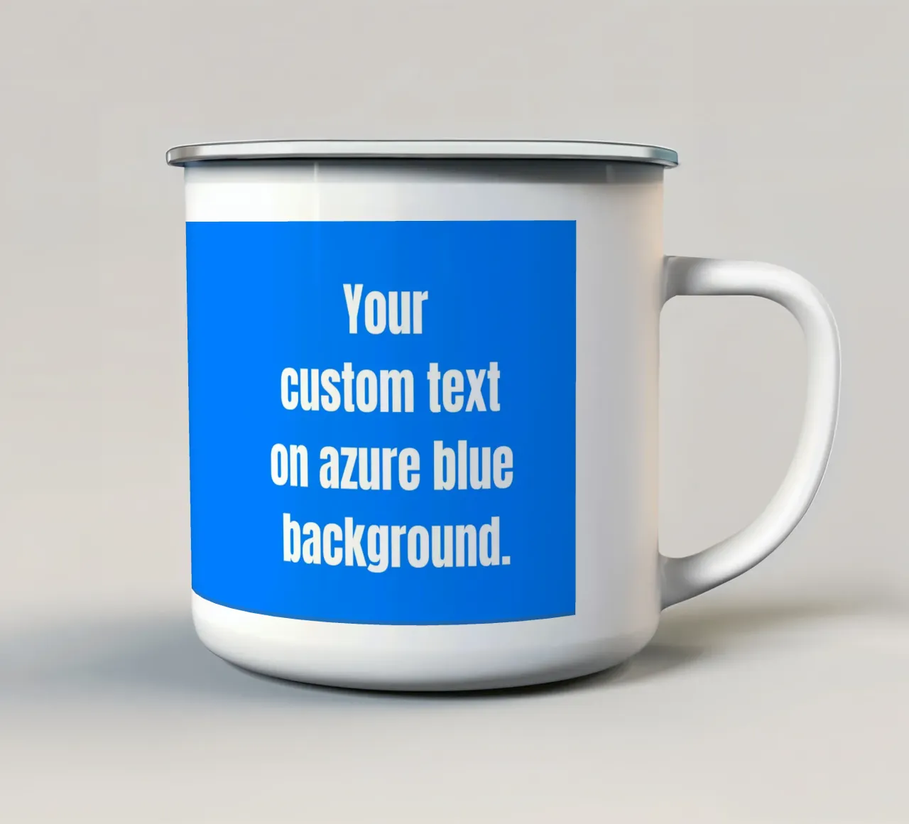 Custom text on azure blue background Emaille Tasse von RB-Quotes