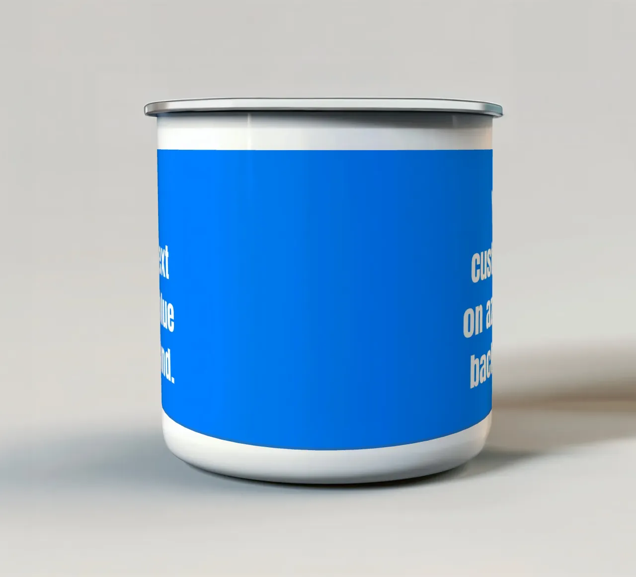 Custom text on azure blue background Emaille Tasse von RB-Quotes