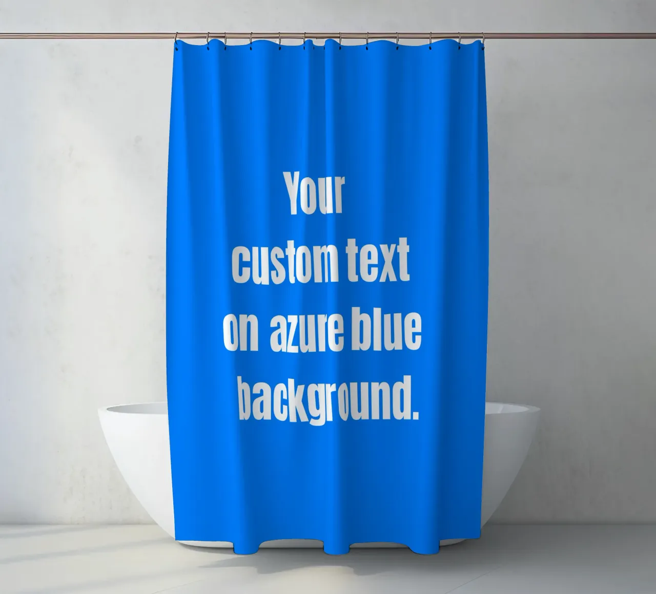 Custom text on azure blue background tenda da doccia da RB-Quotes
