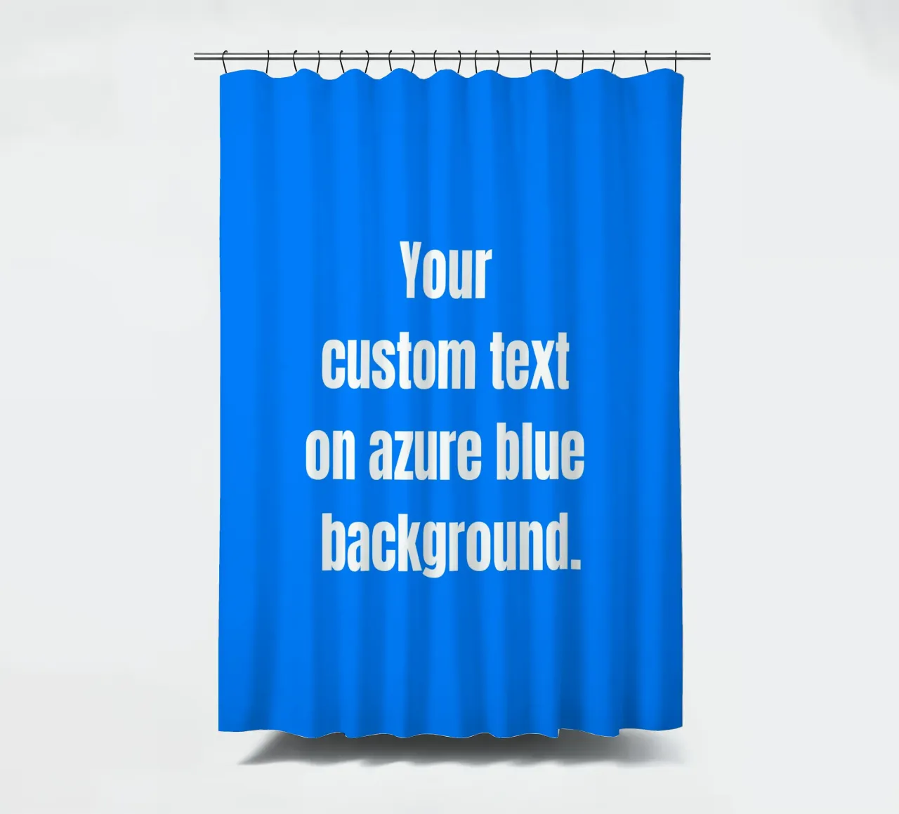Custom text on azure blue background tenda da doccia da RB-Quotes