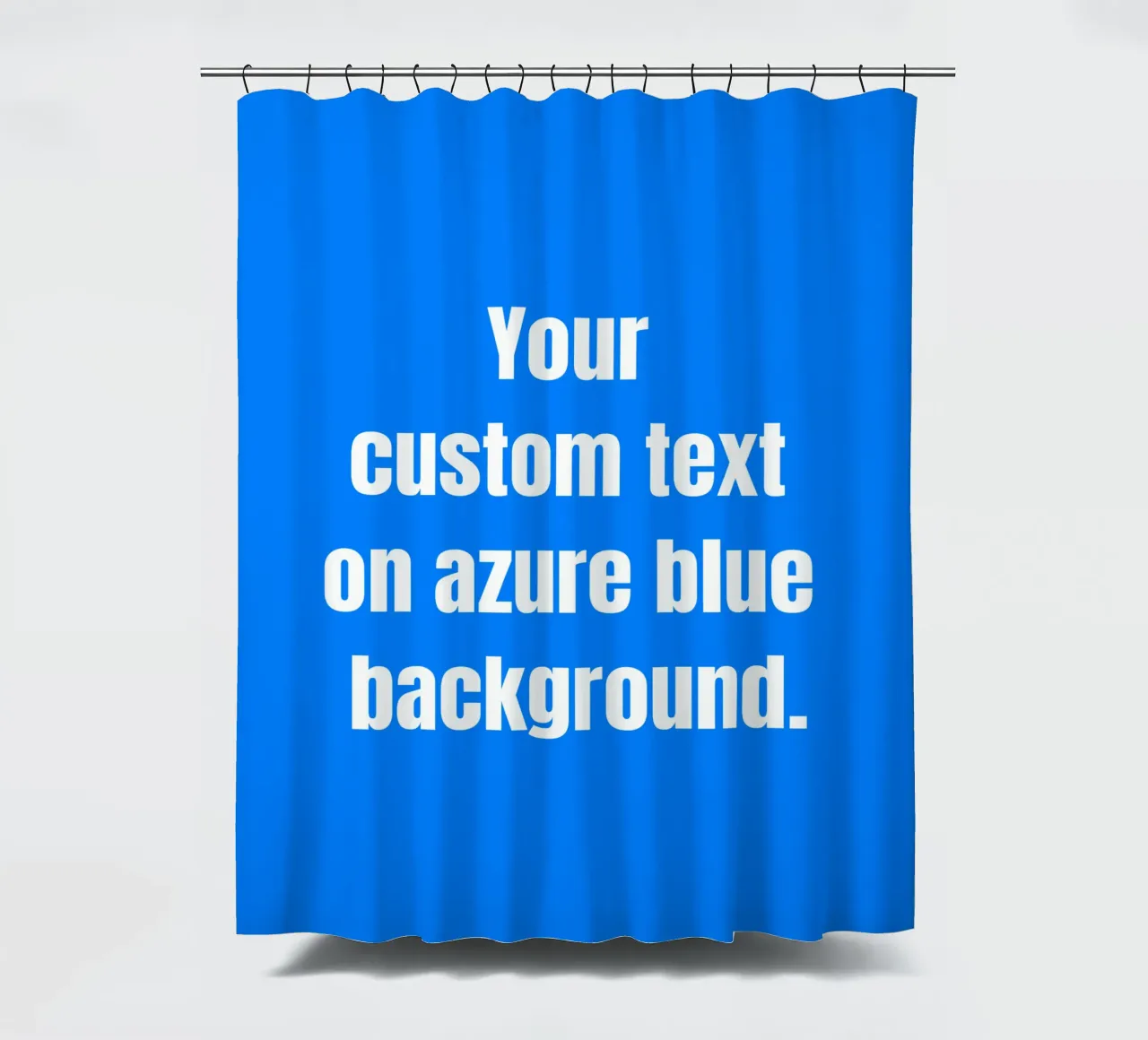 Custom text on azure blue background tenda da doccia da RB-Quotes